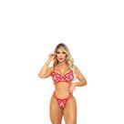 Conjunto lingerie em tule transparente coração Conjunto lingerie em tule transparente coração