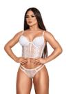 Conjunto Lingerie Feminina Sutiã Cropped com Bojo e Aro Renda Conjunto Lingerie Feminina Sutiã Cropped com Bojo e Aro Renda