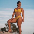 Conjunto lingerie feminino calcinha e sutiã amarelo