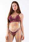 Conjunto Lingerie Kira Rendada sem Bojo Vinho