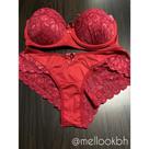 Conjunto Lingerie - Microfibra com renda. M - Marsala