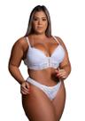 Conjunto Lingerie Plus Size com Bojo e Aro Rendada Sutiã Cropped