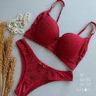 Conjunto Lingerie Plus Size- Microfibra com renda. GG - Marsala