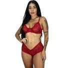Conjunto Lingerie Renda Calcinha Sutiã Top Sem Bojo Forro Sustentação Adulto