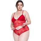 Conjunto Lingerie Renda Espera Marido Sensual Plus Size Cropped Calcinha Shorts Sexy Moda Íntima