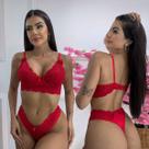 Conjunto Lingerie Renda Sexy Com Bojo Calcinha Fio Dental Sensual