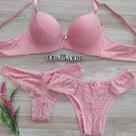 Conjunto lingerie rose 3 peças Conjunto lingerie rose 3 peças