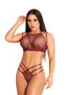 Conjunto Lingerie Sutiã Tule Poá Strappy Sem Bojo Calcinha