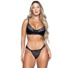 Conjunto Lingerie Vekyo Sem bojo e Robe Feminino Sexy em Renda e Tule