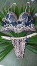 Conjunto lingerie zul com detalhe marfim. Tam. M