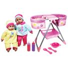Conjunto Lissi de Cadeira Alta Dupla e 2 Bonecas Bebê de 14" Rosa e Amarelo Conjunto Lissi de Cadeira Alta Dupla e 2 Bonecas Bebê de 14" Rosa e Amarelo