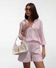 Conjunto Listrado Feminino Camisa e Shorts -