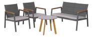 Conjunto Living Metal 4 Pecas 1 Mesa 3 Poltronas