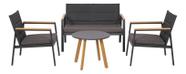 Conjunto Living Metal 4 Pecas 1 Mesa 3 Poltronas Preto