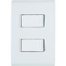 Conjunto Liz Branco 4x2 com 1 Interruptor Simples de 10 Ampères e 250 Volts + 1 Interruptor Paralelo de 10 Ampères e 250 Volts - 57170045 - TRAMONTINA