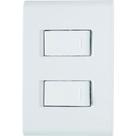 Conjunto Liz Branco 4x2 com 1 Interruptor Simples de 10 Ampères E 250 Volts + 1 Interruptor Paralelo