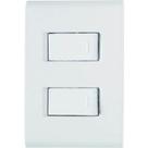 Conjunto Liz Branco 4x2 com 2 Interruptores Simples de 10 Ampères E 250 Volts 57170040 Tramontin