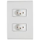 Conjunto Liz Branco 4x2 com 2 Tomadas 2P+T de 10 Ampères e 250 Volts - 57170065 - TRAMONTINA