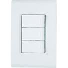 Conjunto Liz Branco 4x2 com 3 Interruptor Paralelo de 10 Ampères e 250 Volts - 57170078 - TRAMONTINA