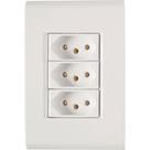 Conjunto Liz Branco 4x2 com 3 Tomadas 2p+t de 10 Ampères E 250 Volts 57170076 Tramontina Cj.3 To