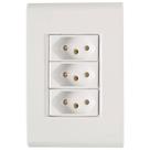 Conjunto Liz Branco 4x2 com 3 Tomadas 2P+T de 20 Ampères e 250 Volts - 57170079 - TRAMONTINA
