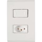 Conjunto Liz Branco 4x2 com Interruptor Paralelo de 10 Ampères e 250 Volts + 1 Tomada 2P+T de 20 Ampères e 250 Volts - 57170048 - TRAMONTINA