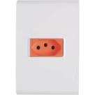 Conjunto Liz Branco E Vermelho 4x2 com 1 Tomada 2p+t de 20 Ampères E 250 Volts 57170015 Tramonti