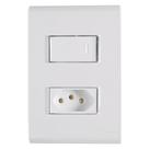 Conjunto Liz Placa 4x2 + 1 Interruptor Paralelo + 1 Tomada 2P+T 10A 250V Branco Tramontina Conjunto Liz Placa 4x2 + 1 Interruptor Paralelo + 1 Tomada 2P+T 10A 250V Branco Tramontina