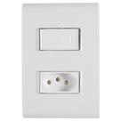 Conjunto Liz Placa 4x2 + 1 Interruptor Simples + 1 Tomada 2P+T 10A 250V Branco Tramontina Conjunto Liz Placa 4x2 + 1 Interruptor Simples + 1 Tomada 2P+T 10A 250V Branco Tramontina
