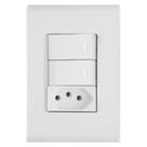 Conjunto Liz Placa 4x2 + 2 Interruptores Simples + 1 Tomada 2P+T 10A 250V Branco Tramontina
