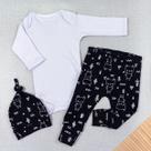 Conjunto longo 3 pçs para bebê estampadinho