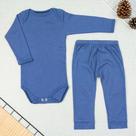 Conjunto longo infantil body e calça azul Conjunto longo infantil body e calça azul