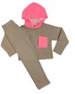 Conjunto Longo Infantil Moletom Peluciado Com Capuz Menina Kely & Kety Conjunto Longo Infantil Moletom Peluciado Com Capuz Menina Kely & Kety