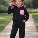 Conjunto Longo Infantil Moletom Peluciado Com Capuz Menina Kely & Kety