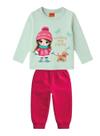 Conjunto Longo Kyly 1001507 Infantil Menina Estampado Moletom T. 02/03