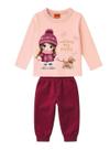 Conjunto Longo Kyly 1001507 Infantil Menina Estampado Moletom T. 02/03