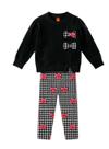 Conjunto Longo Kyly 1001540 Infantil Menina Xadrez Moletom T. 04/08