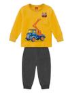Conjunto Longo Kyly 1001578 Infantil Menino Estampado Meia Malha e Moletom T. 02/03