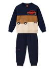 Conjunto Longo Kyly 1001580 Infantil Menino Bordado Frontal Moletom T. 02/03