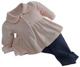 Conjunto Longo Luxo Blusa Calça Bebê Menina Inverno Ref 7291