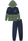 Conjunto Longo Moletom Verde Azul Menino LucBoo