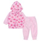 Conjunto longo rosa claro para bebê macarons