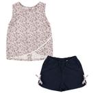 Conjunto Look Jeans Blusa + Shorts Rosa - UNICA - M