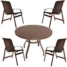 Conjunto Lótus Mesa 1,00m + 4 Poltrona Moveis Piscina Jardim