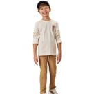 Conjunto Luc.Boo Blusa Manga Longa E Calça Reta Bege Inverno
