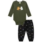 Conjunto Luc.Boo Body E Calça Jogger Together Verde Escuro Inverno