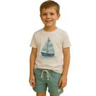 Conjunto Luc.Boo Camiseta E Bermuda Cotton Off White Verão