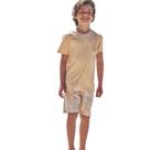 Conjunto Luc.Boo Camiseta e Bermuda Linho Laranja Verão