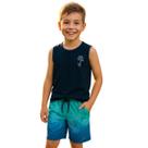 Conjunto Luc.Boo De Regata E Bermuda Em Nylon Marinho Verão