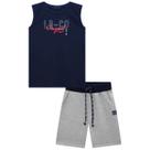 Conjunto Luc.Boo Original Regata Azul Marinho Short Moletom